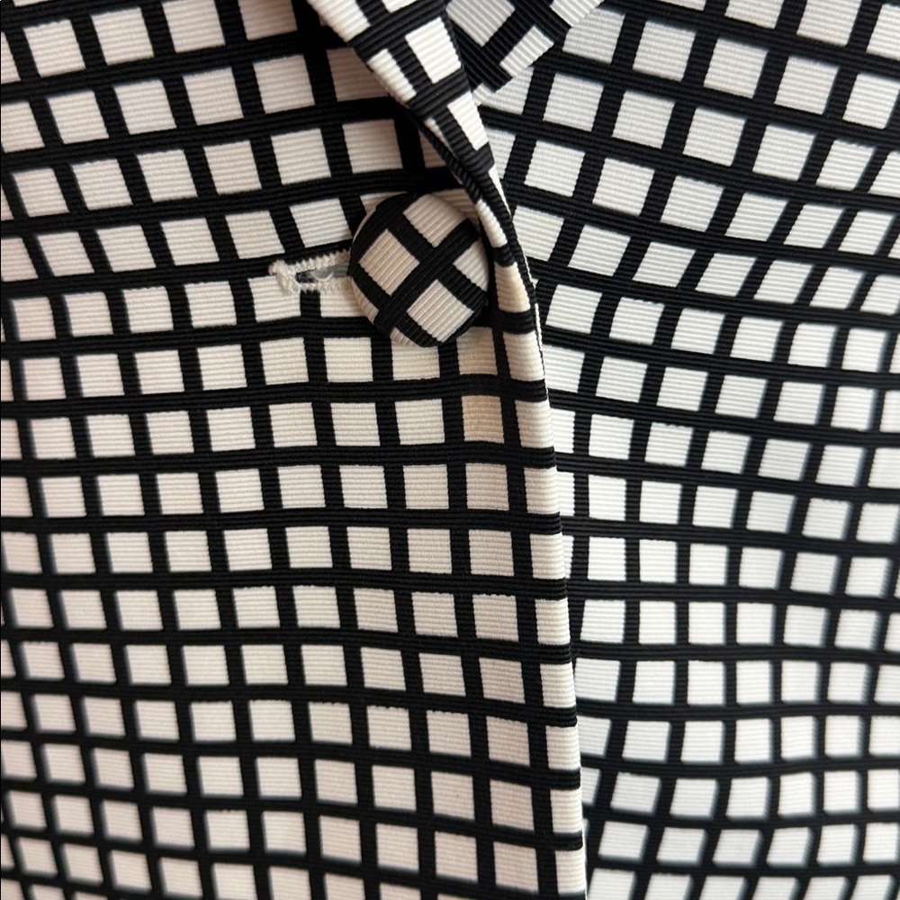 Karl Lagerfeld Black and White Grid Blazer - Picture 3 of 5